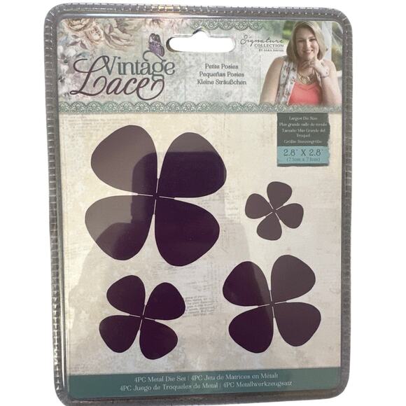 Vintage Lace - Petite Posies - 4 Piece Metal Die Set - NEW - DISCONTINUED - Picture 1 of 2